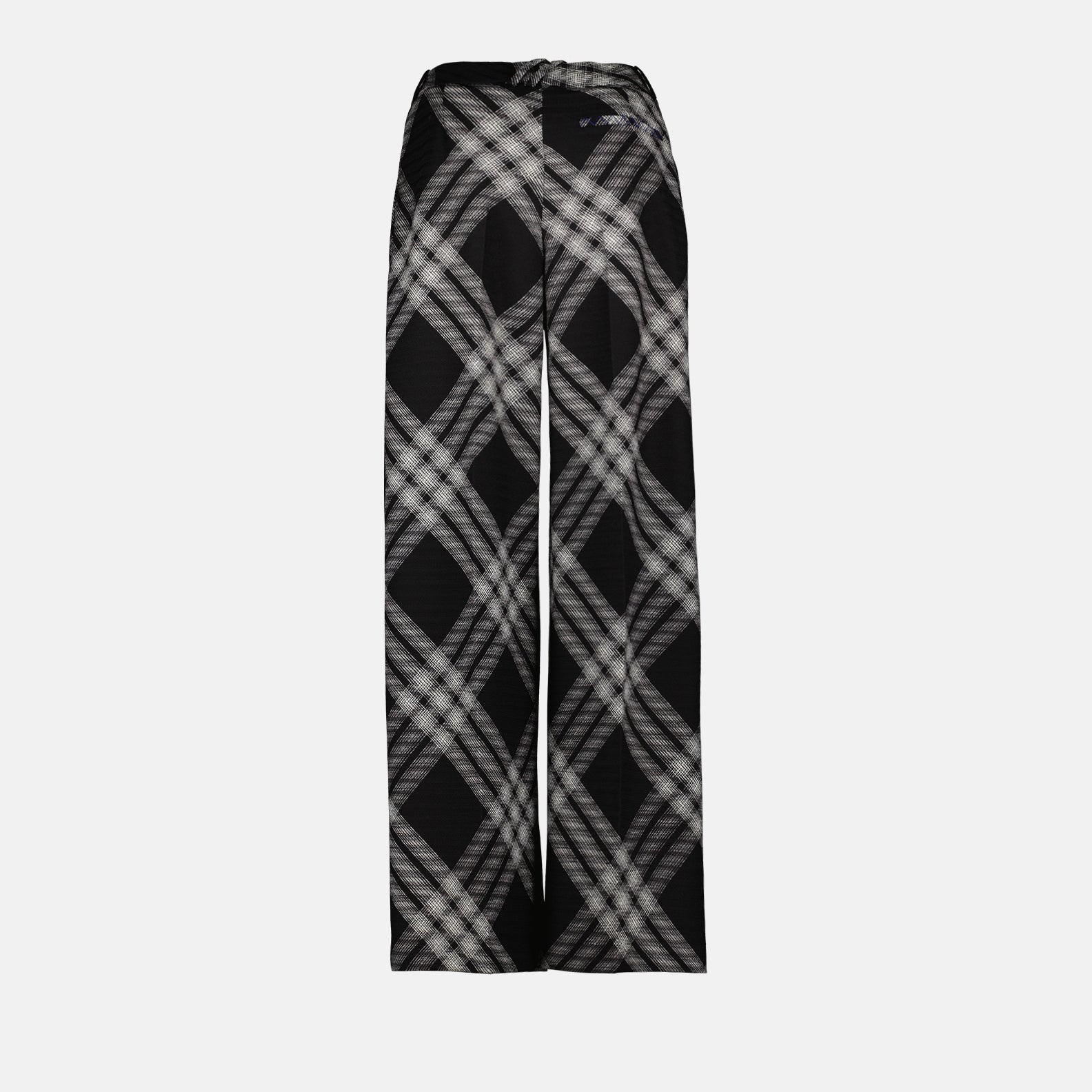 black checkered trousers, Burberry trousers, luxury fashion, elegant trousers, premium women’s wear