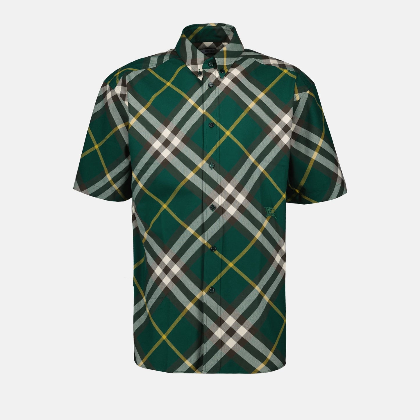 Burberry, checked shirt, short-sleeve shirt, luxury fashion, green checked shirt