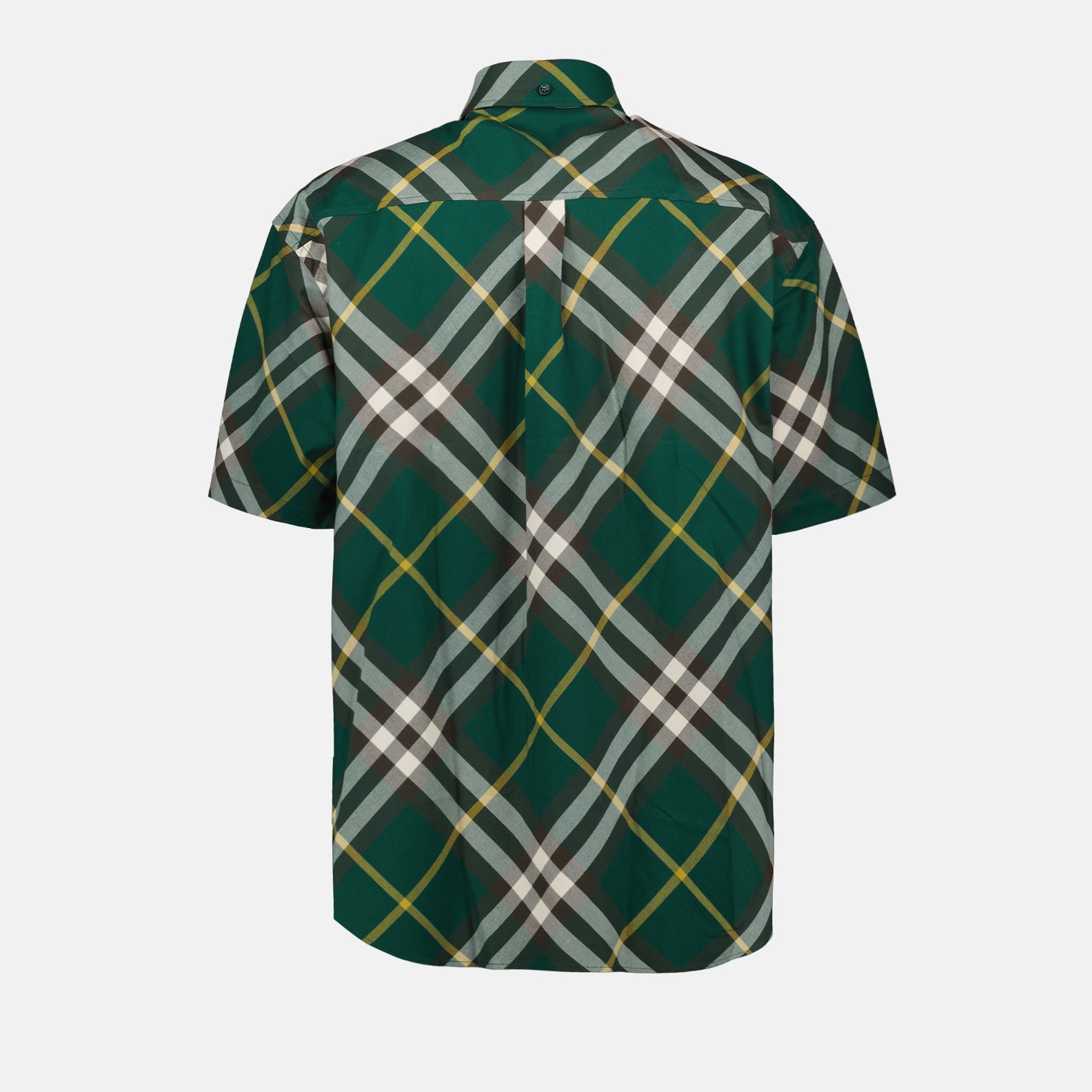 Burberry, checked shirt, short-sleeve shirt, luxury fashion, green checked shirt