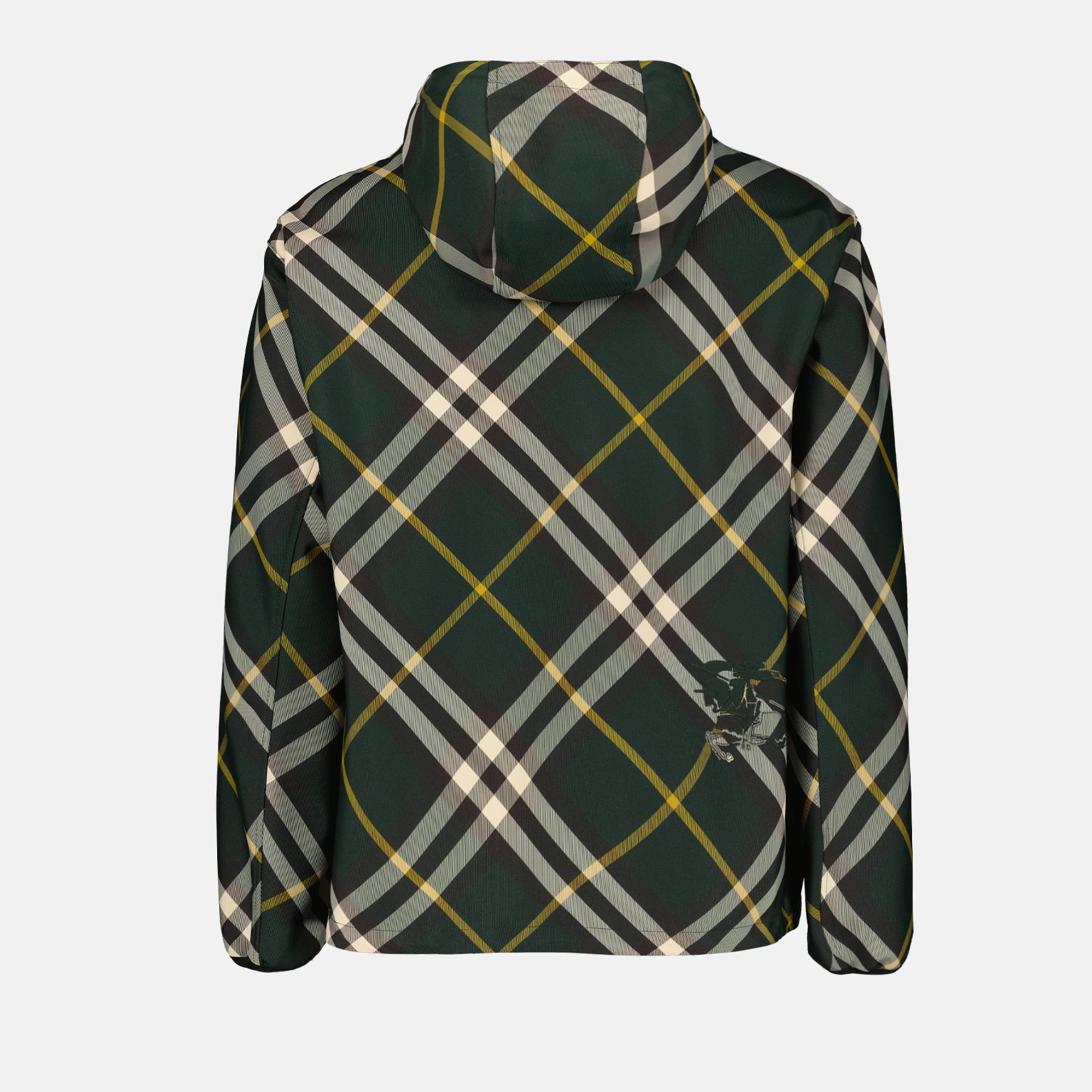 windbreaker, checkered pattern, luxury outerwear, Burberry, green windbreaker