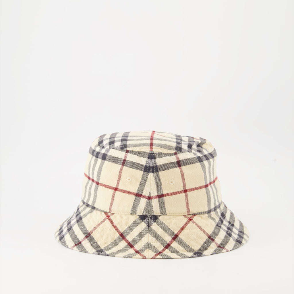 Beige Check Bucket Hat, Burberry accessories, Luxury hats, Designer headwear, Fashion bucket hat