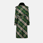Green Plaid Trench Coat