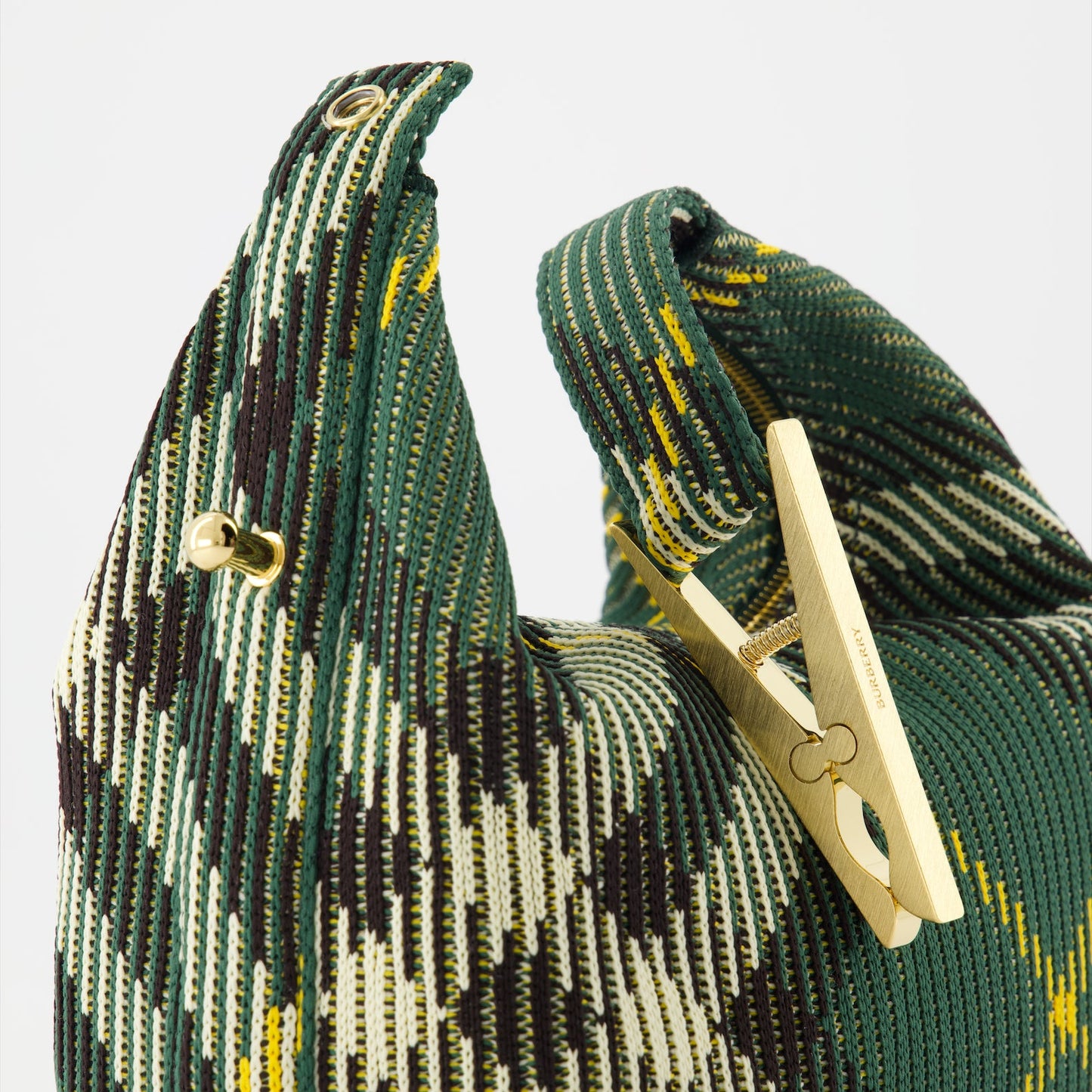 Burberry handbag, luxury accessories, green checkered bag, designer handbags, high-end fashion