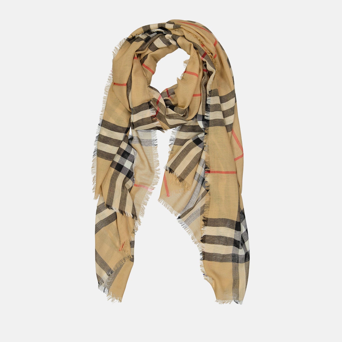 Burberry scarf, wool scarf, checked scarf, luxury accessories, high-end fashion