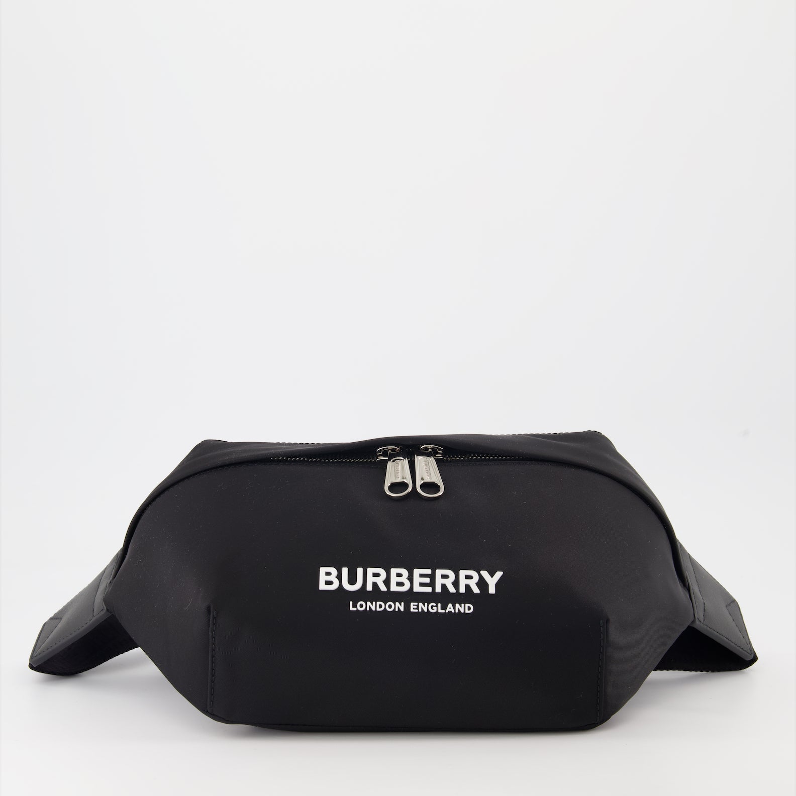 luxury nylon waist bag, Burberry accessories, black waist bag, designer waist bags, high-end accessories