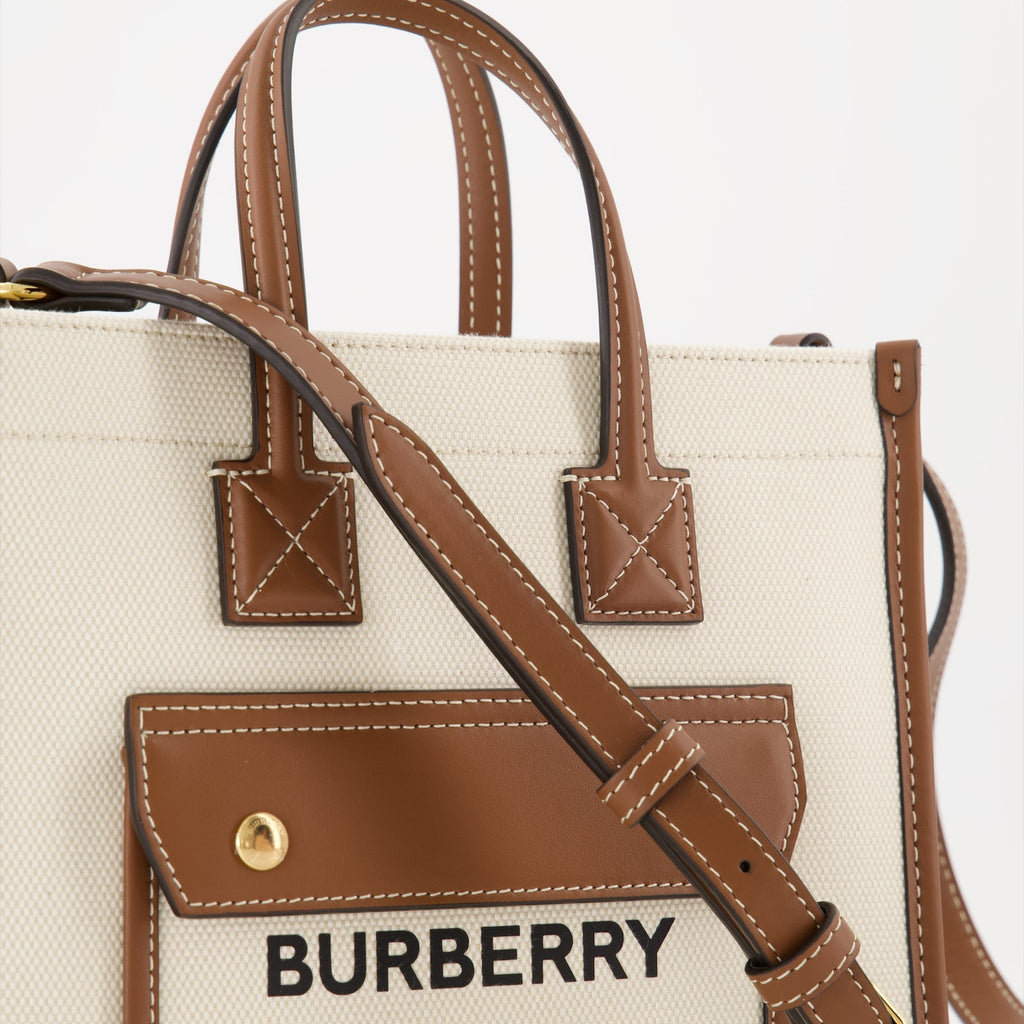 Burberry tote bag, canvas leather bag, luxury accessory, designer tote, women's handbags
