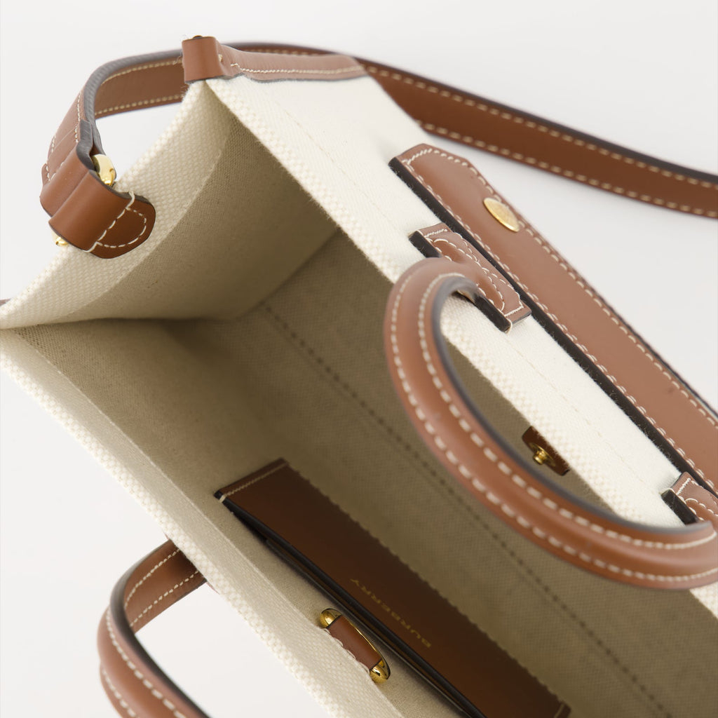 Burberry tote bag, canvas leather bag, luxury accessory, designer tote, women's handbags