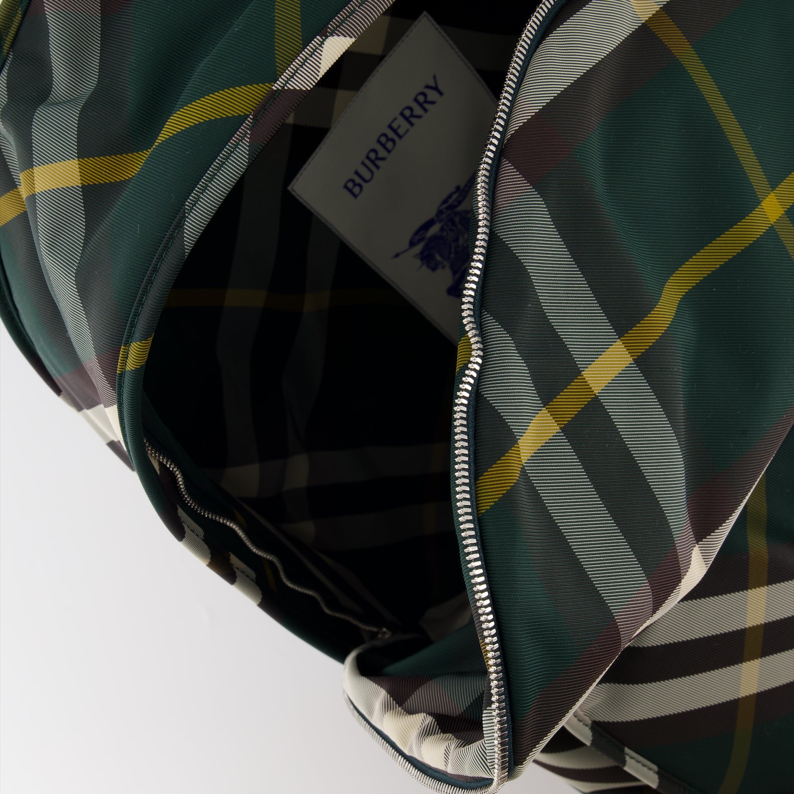 Burberry backpack, green checkered backpack, luxury bags, designer backpacks, Burberry accessories