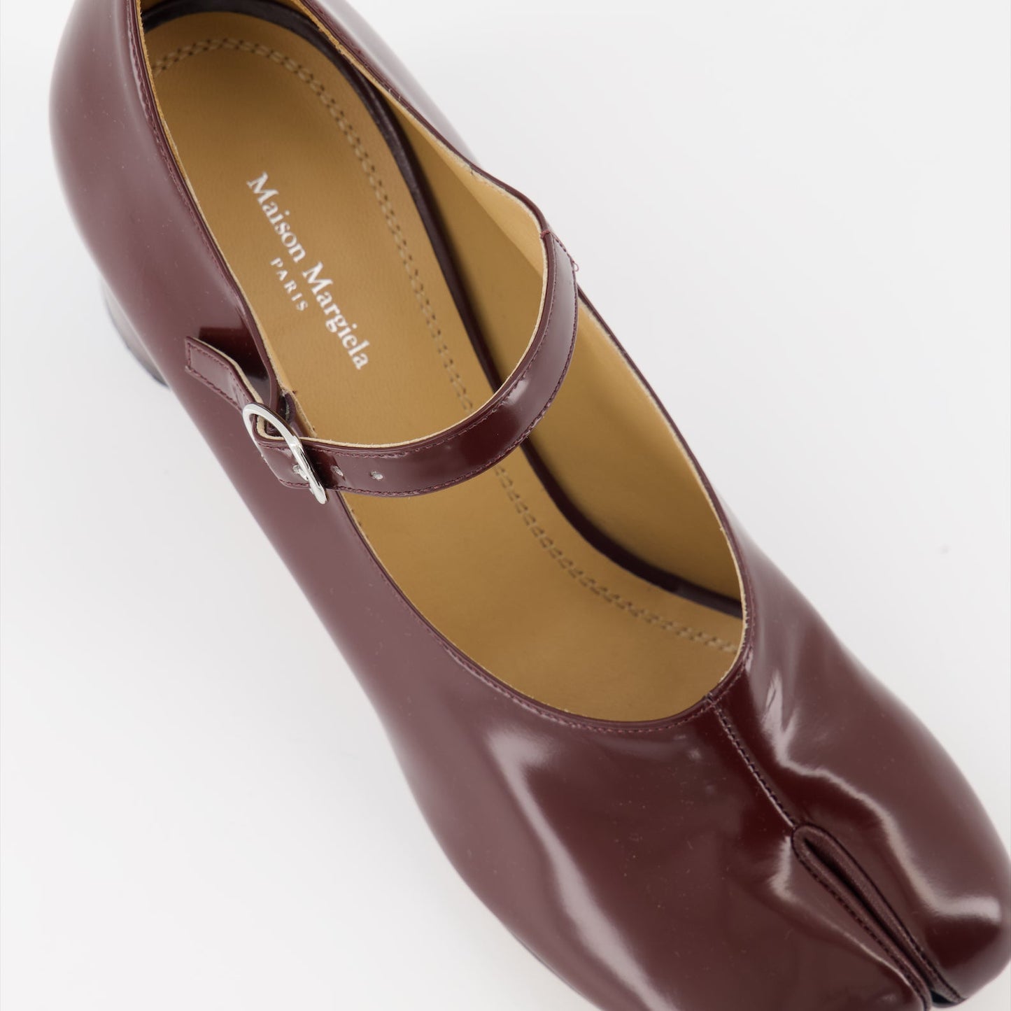 Maison Margiela, Tabi pumps, Bordeaux Mary-Jane, luxury footwear, designer shoes