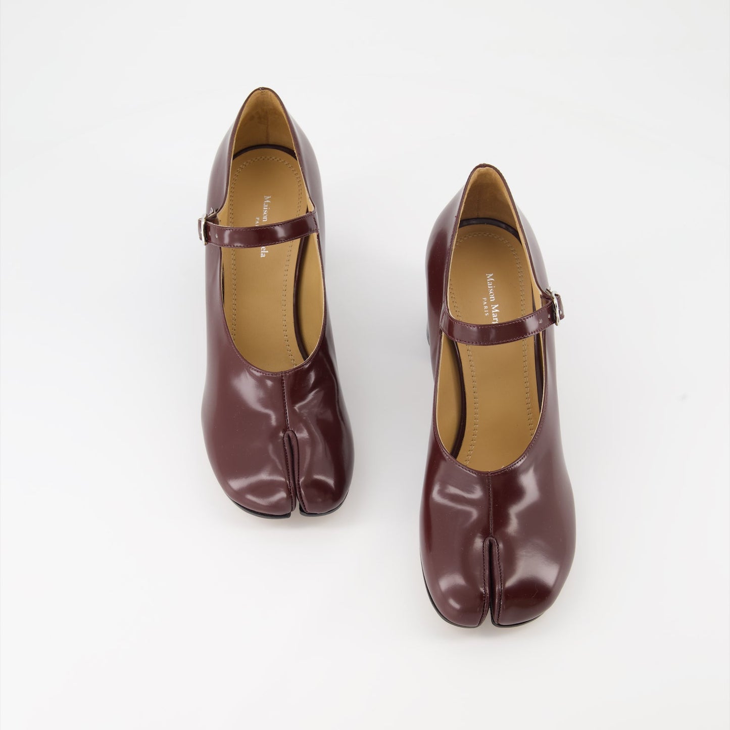 Maison Margiela, Tabi pumps, Bordeaux Mary-Jane, luxury footwear, designer shoes