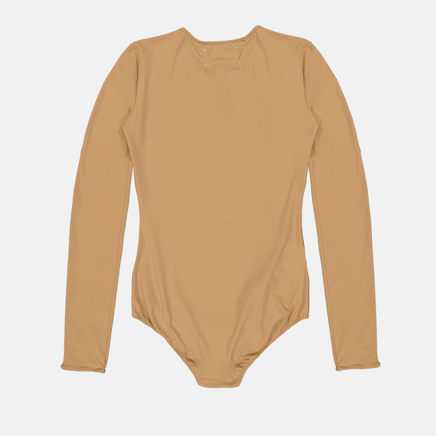 Maison Margiela, beige bodysuit, long-sleeve, luxury ready-to-wear, elegant bodysuit