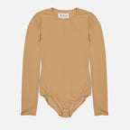 Maison Margiela, beige bodysuit, long-sleeve, luxury ready-to-wear, elegant bodysuit