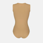 beige sleeveless bodysuit, Maison Margiela bodysuit, luxury bodysuit, designer bodysuit, high-end fashion