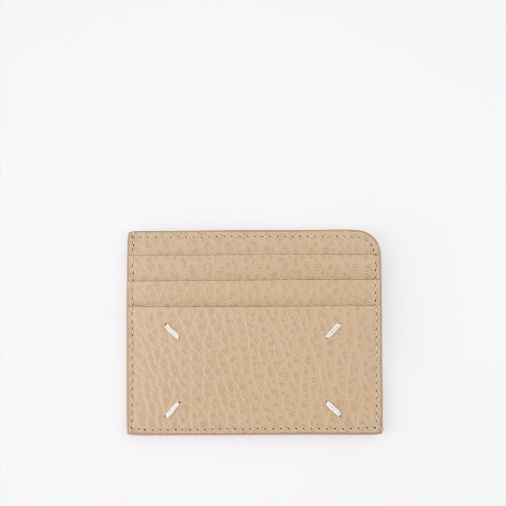 Maison Margiela, beige card holder, luxury leather accessories, Four Stitches detail, elegant card holder
