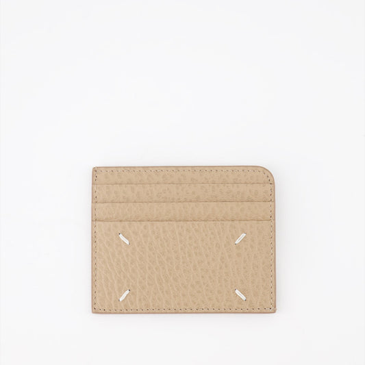 Maison Margiela, beige card holder, luxury leather accessories, Four Stitches detail, elegant card holder