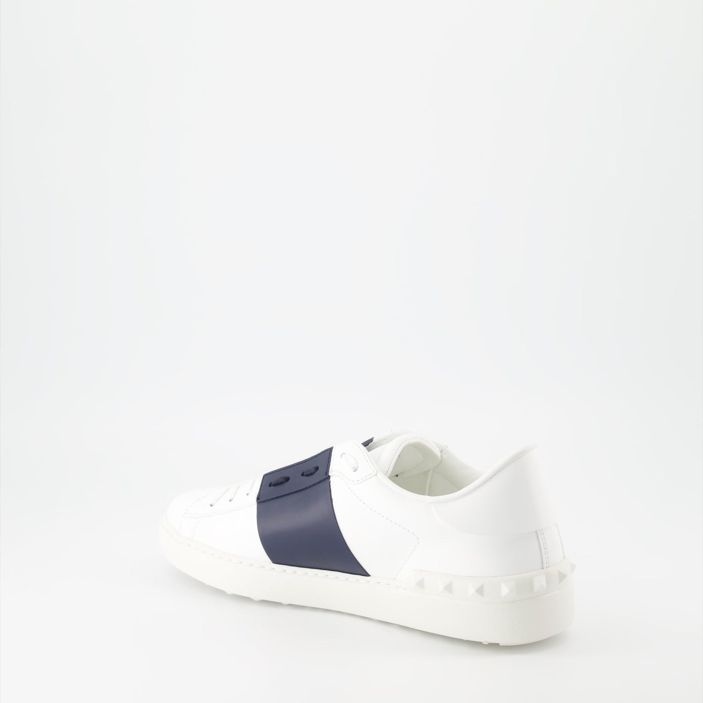 Leather sneakers, Valentino Garavani, open sneakers, white and blue shoes, men's footwear