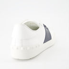 Leather sneakers, Valentino Garavani, open sneakers, white and blue shoes, men's footwear
