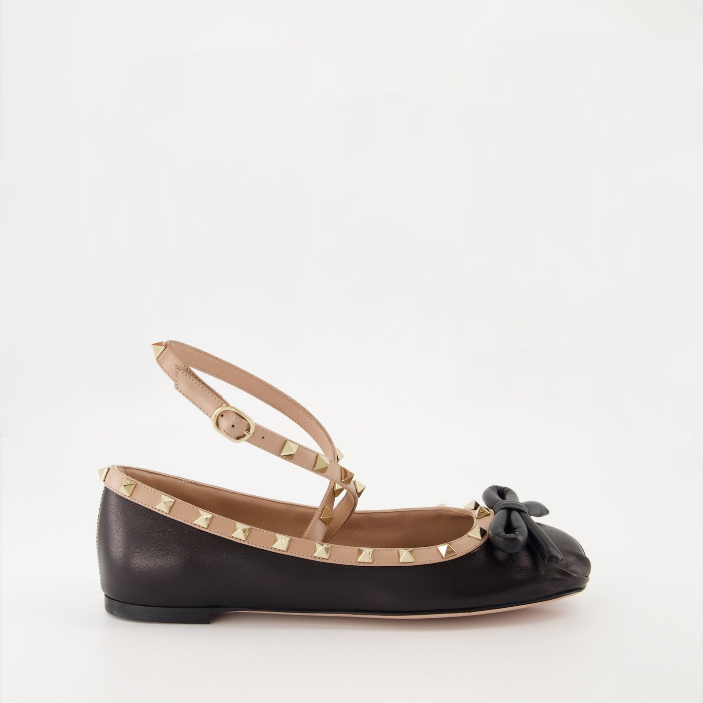 Valentino Garavani, Rockstud ballet flats, black nappa leather, luxury footwear, designer flats