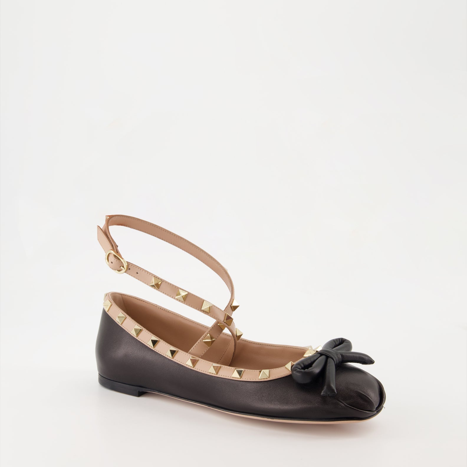 Valentino Garavani, Rockstud ballet flats, black nappa leather, luxury footwear, designer flats