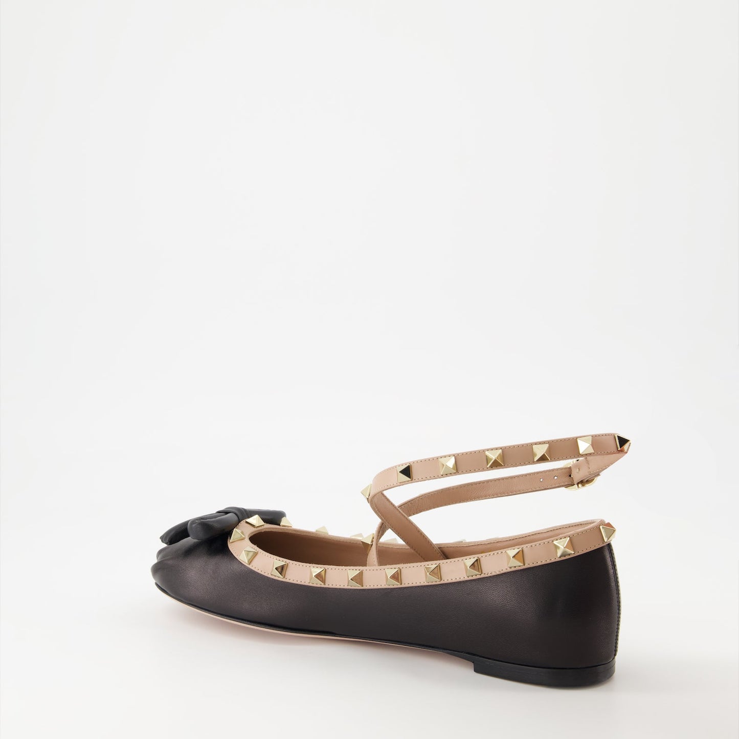 Valentino Garavani, Rockstud ballet flats, black nappa leather, luxury footwear, designer flats