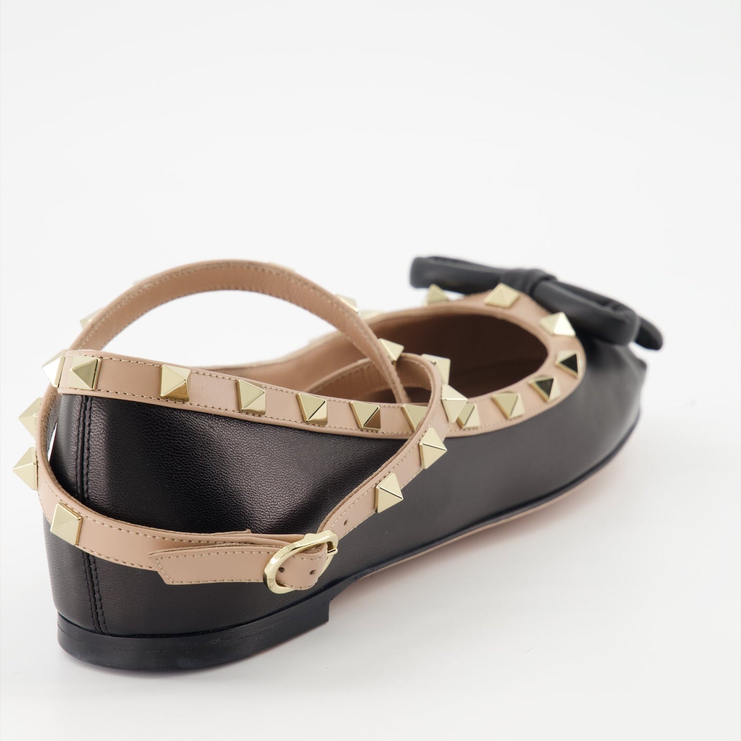 Valentino Garavani, Rockstud ballet flats, black nappa leather, luxury footwear, designer flats