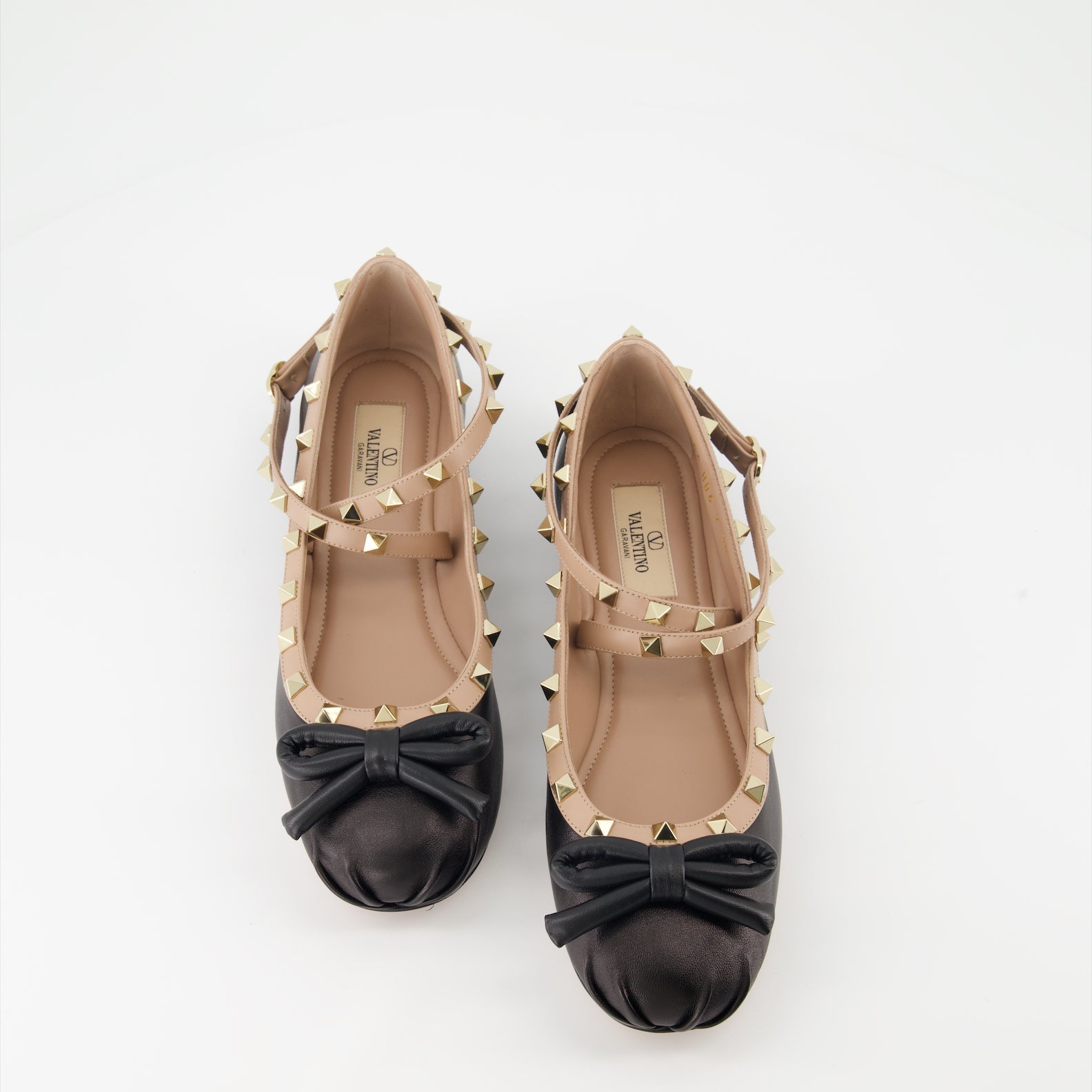 Valentino Garavani, Rockstud ballet flats, black nappa leather, luxury footwear, designer flats