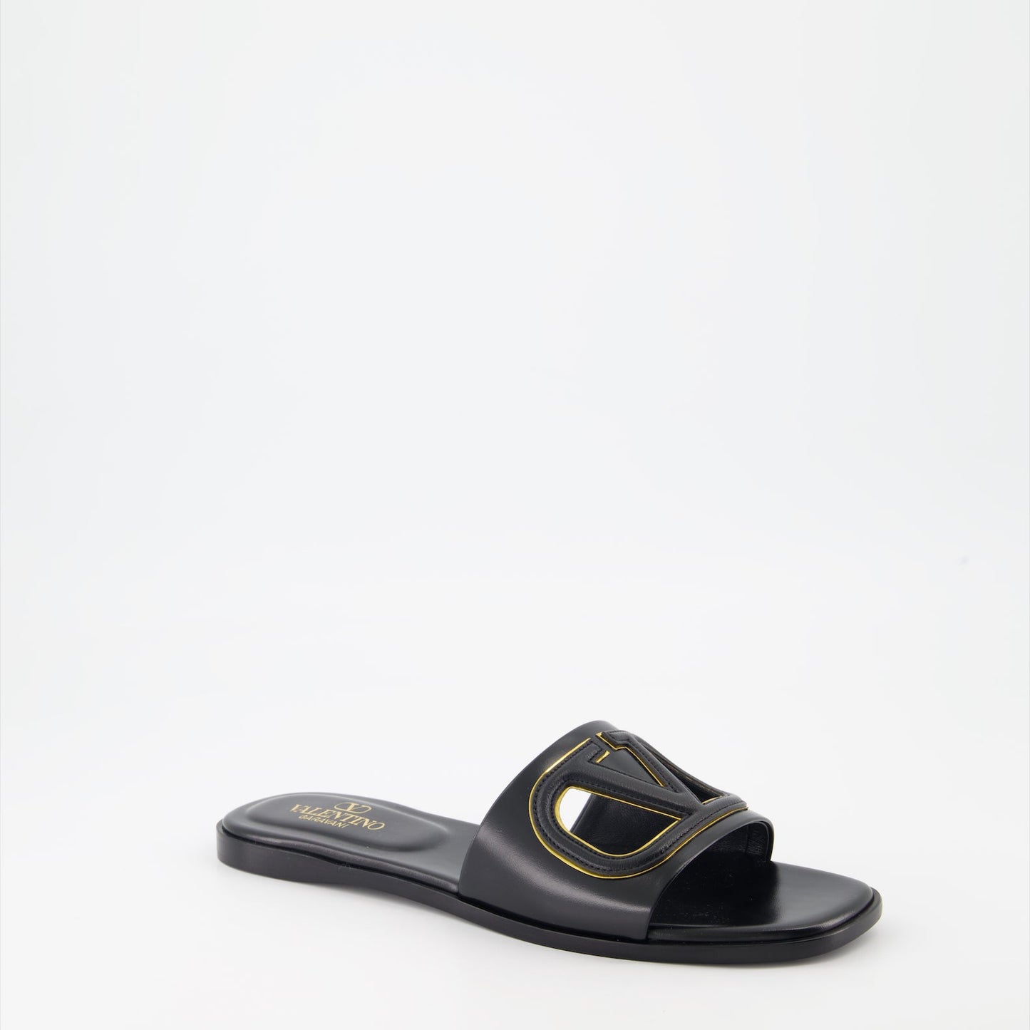 Valentino Garavani, Leather Slides, Luxury Footwear, VLogo Slides, Designer Shoes