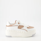 luxury sneakers, Valentino Garavani, leather sneakers, white and beige sneakers, high-end footwear