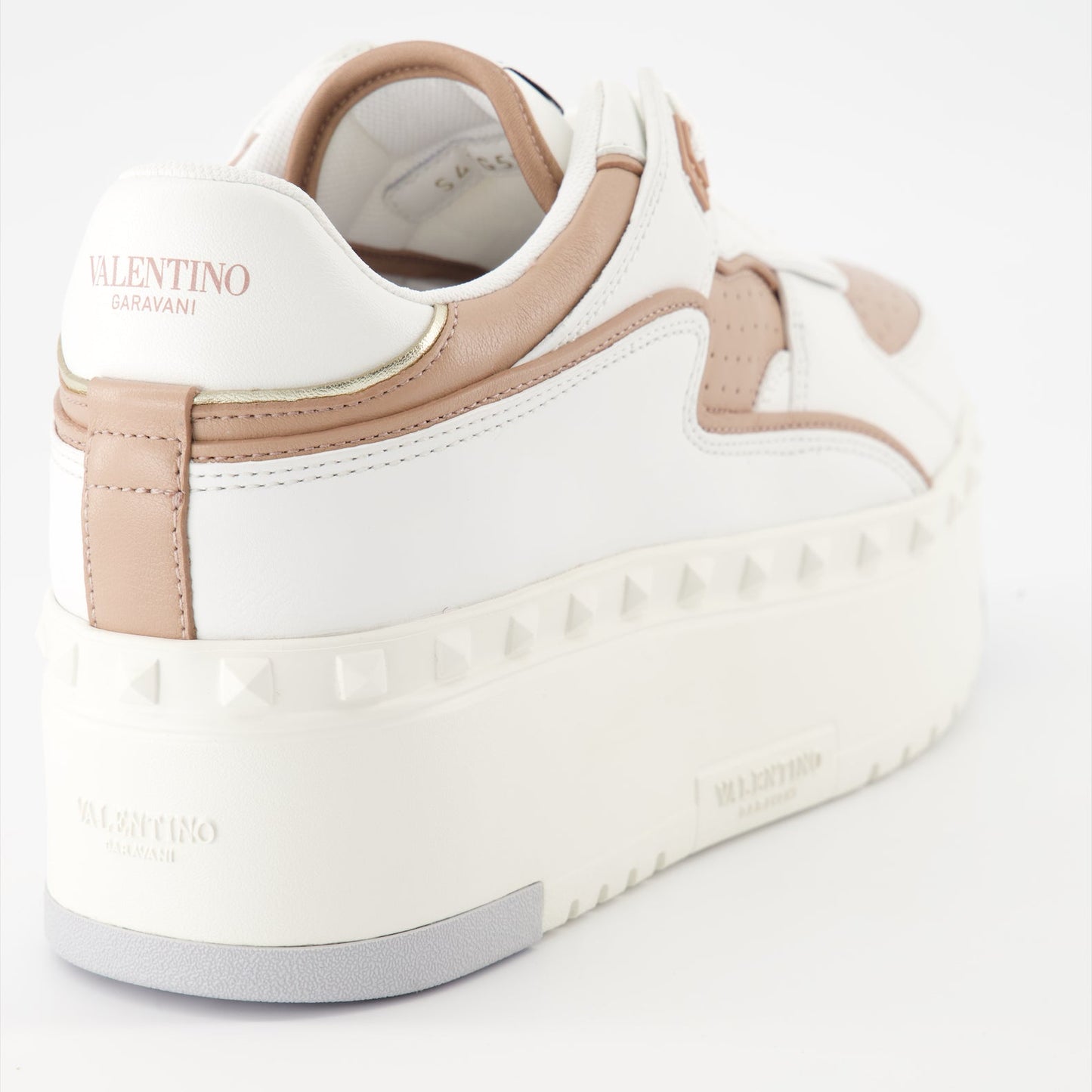 luxury sneakers, Valentino Garavani, leather sneakers, white and beige sneakers, high-end footwear