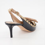 Imagen de las espadrilles Rockstud con correa trasera de cuero de Valentino Garavani para mujeres - Temporada Primavera-Verano 2024 - Vista trasera