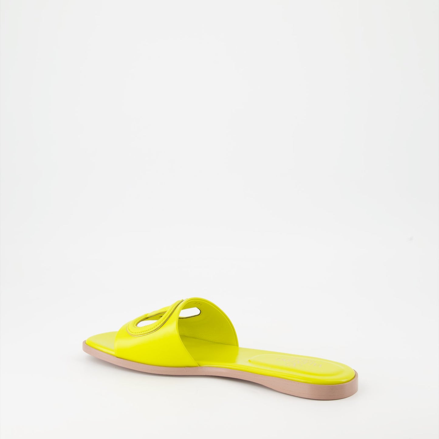 Valentino slides, yellow leather slides, luxury footwear, designer slides, VLogo slides