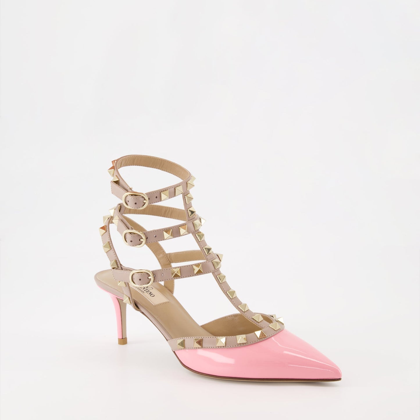 Valentino Garavani, Rockstud Pumps, Pink Patent Leather, Luxury Fashion, High Heels