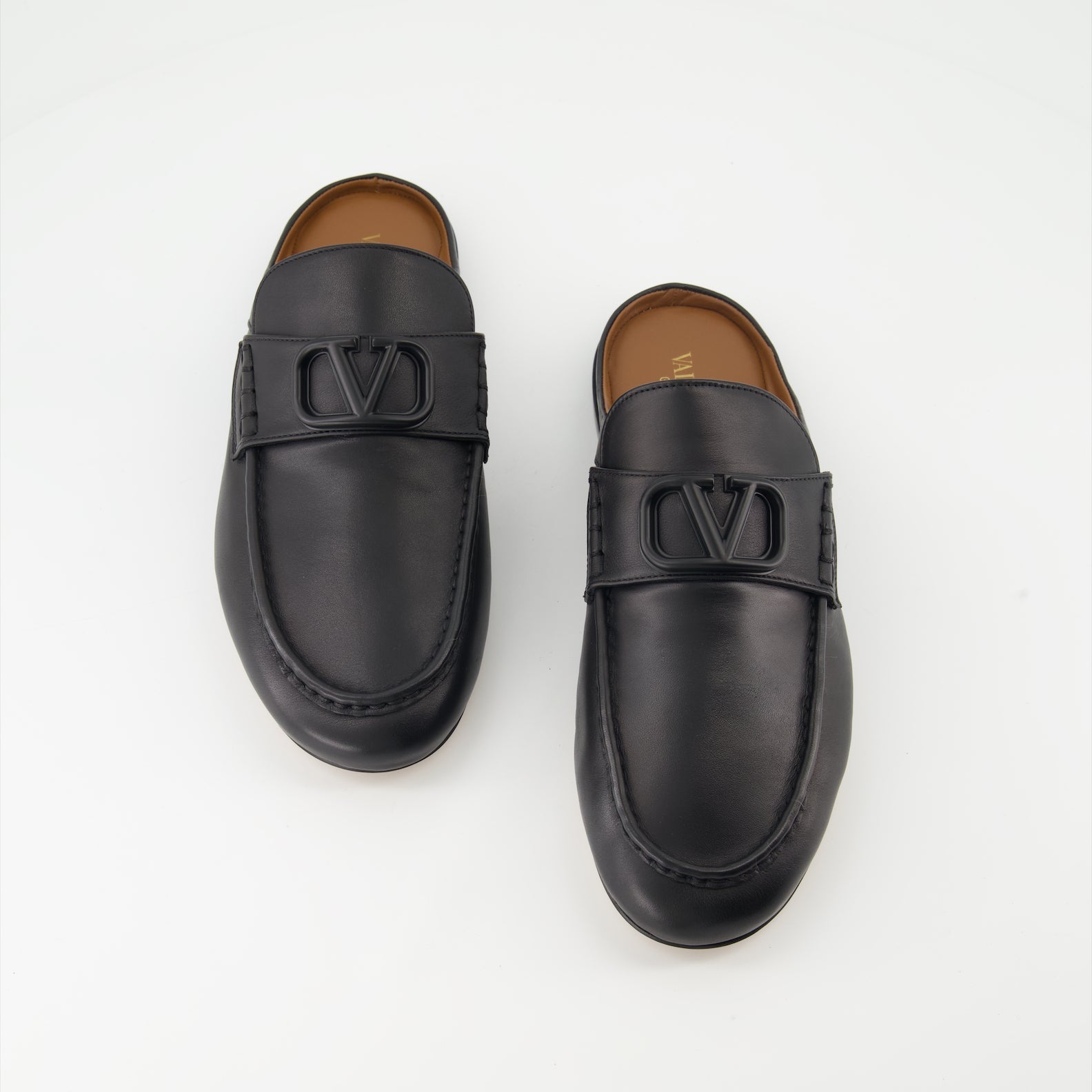 Valentino Garavani, Moccasins Sabot, VLogo, Luxury Footwear, Smooth Leather