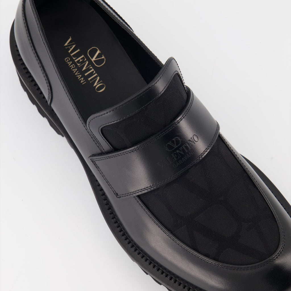 Valentino Garavani loafers, luxury footwear, suede and canvas loafers, high-end loafers, iconic loafers
