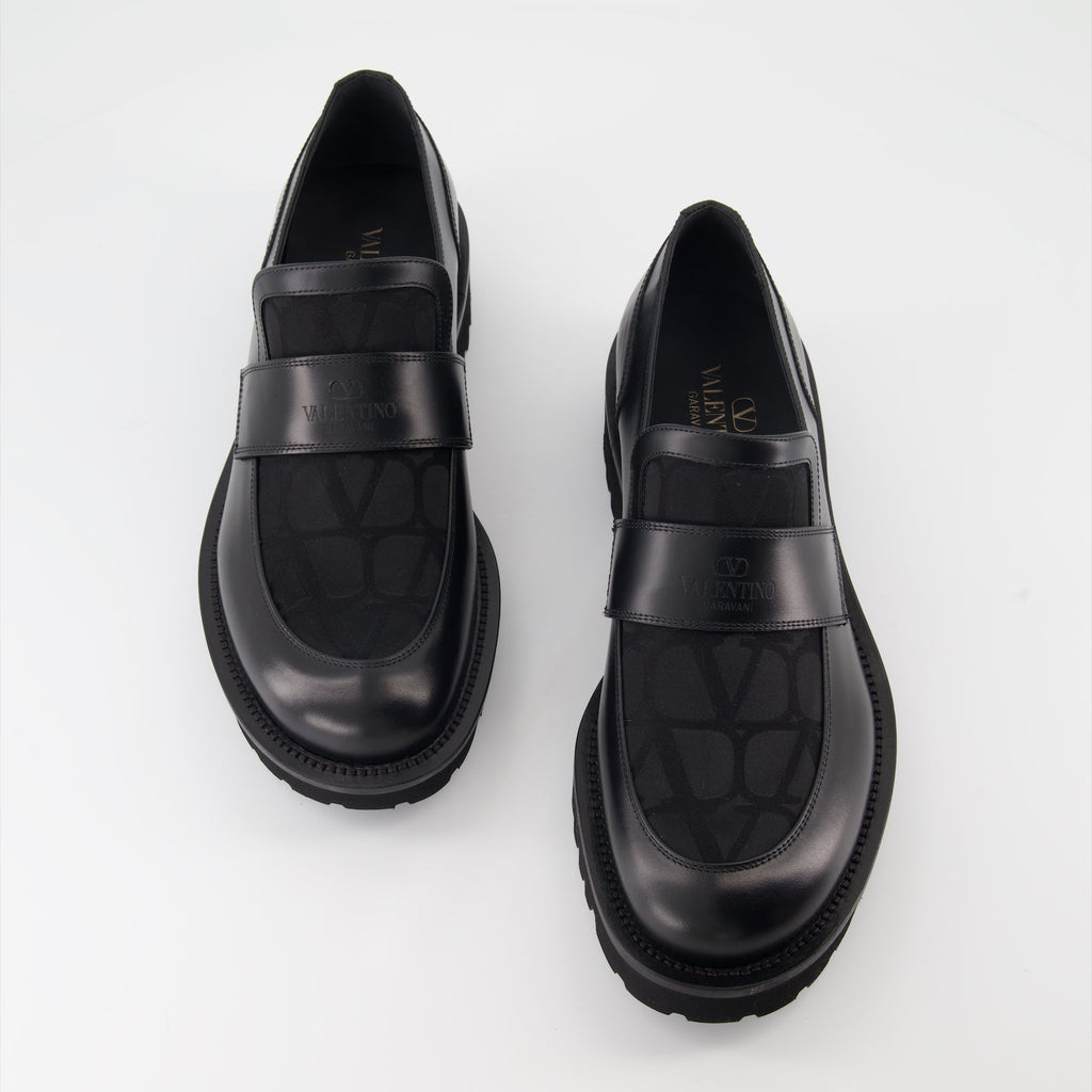 Valentino Garavani loafers, luxury footwear, suede and canvas loafers, high-end loafers, iconic loafers