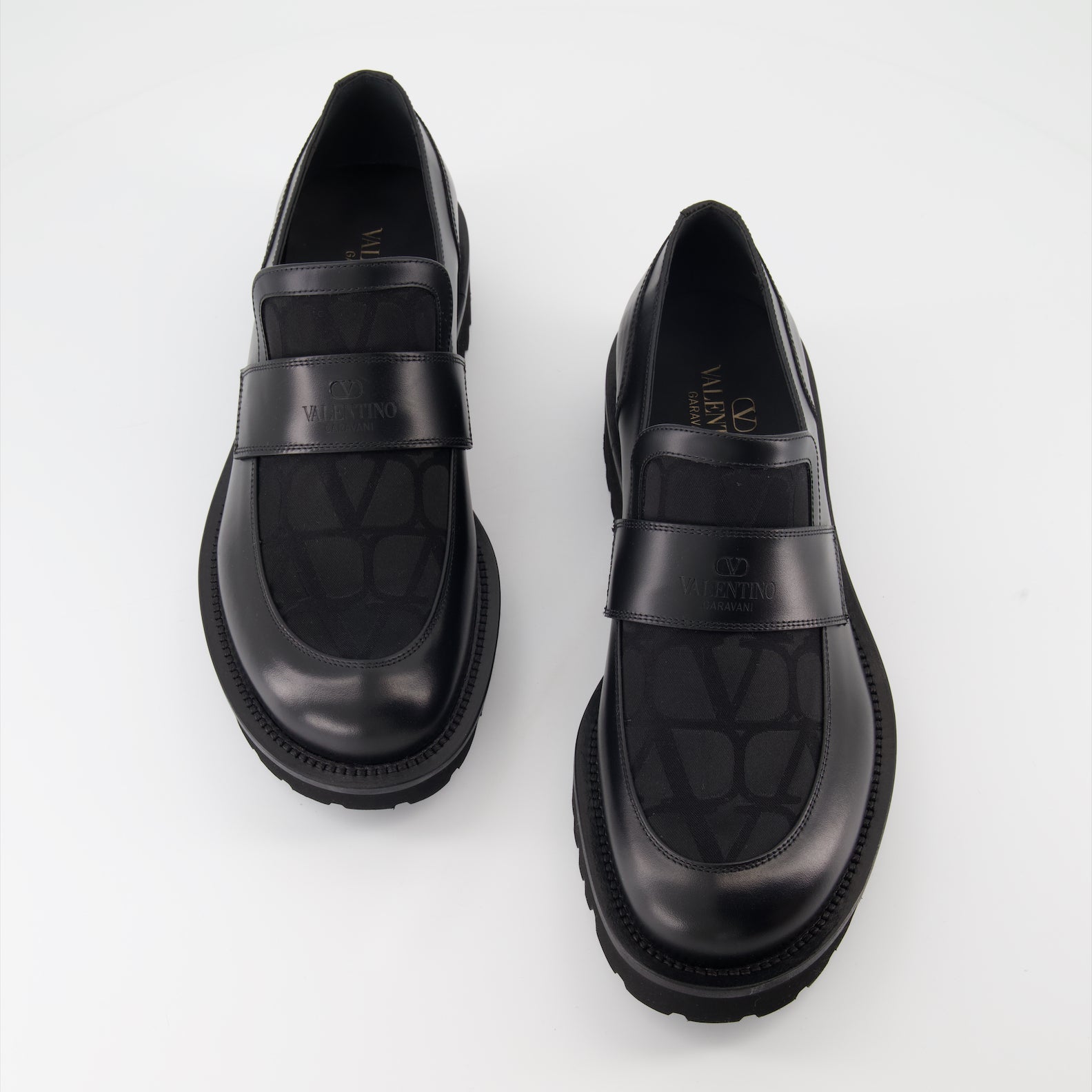 Valentino Garavani loafers, luxury footwear, suede and canvas loafers, high-end loafers, iconic loafers