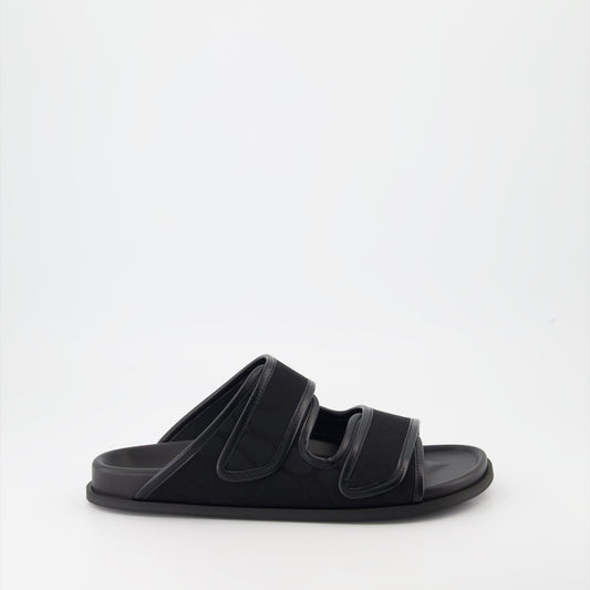 Valentino sandals, luxury slides, VLogo footwear, canvas leather slides, elegant men's footwear