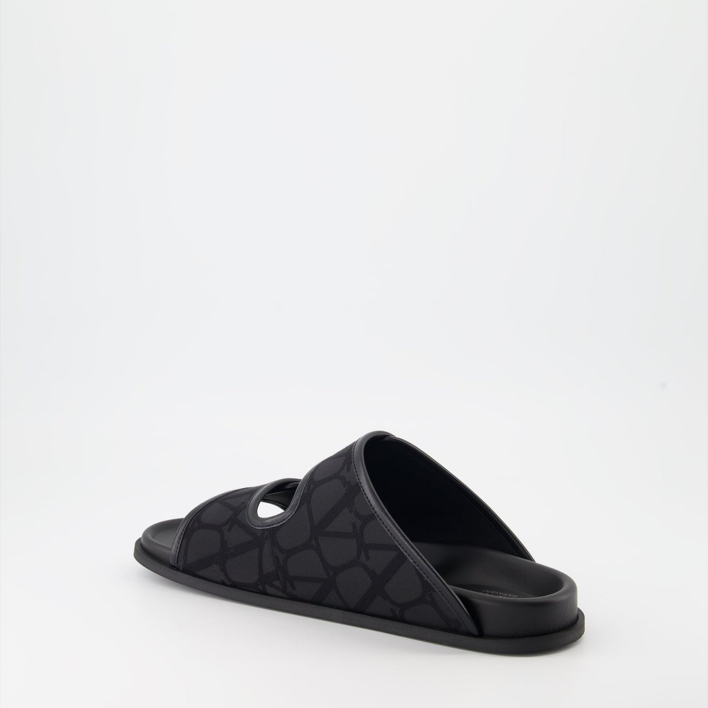 Valentino sandals, luxury slides, VLogo footwear, canvas leather slides, elegant men's footwear