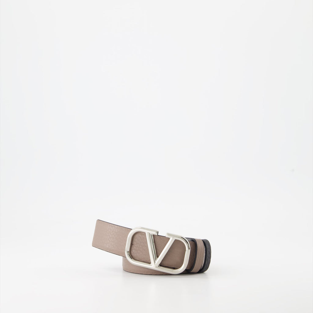 Valentino, reversible belt, VLogo, luxury accessories, leather belt