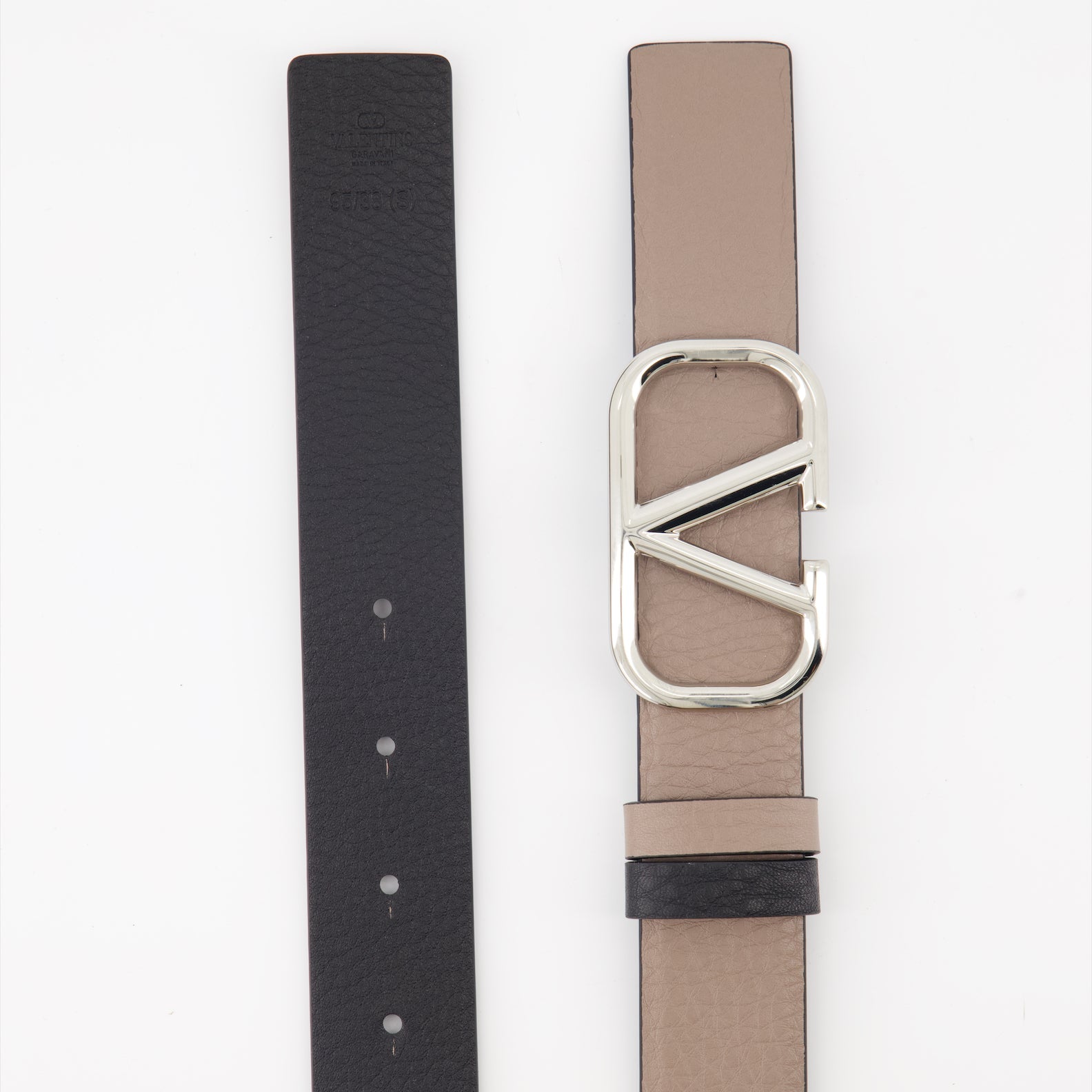 Valentino, reversible belt, VLogo, luxury accessories, leather belt