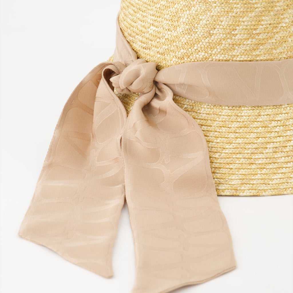 luxury straw hat, Valentino Garavani hat, beige summer hat, designer hats, VLogo straw hat
