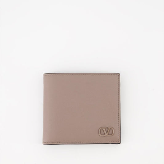 Valentino Garavani wallet, VLogo wallet, beige leather wallet, luxury wallet, designer leather accessory