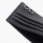 luxury wallet, ostrich leather wallet, Valentino Garavani, black leather wallet, men's accessories
