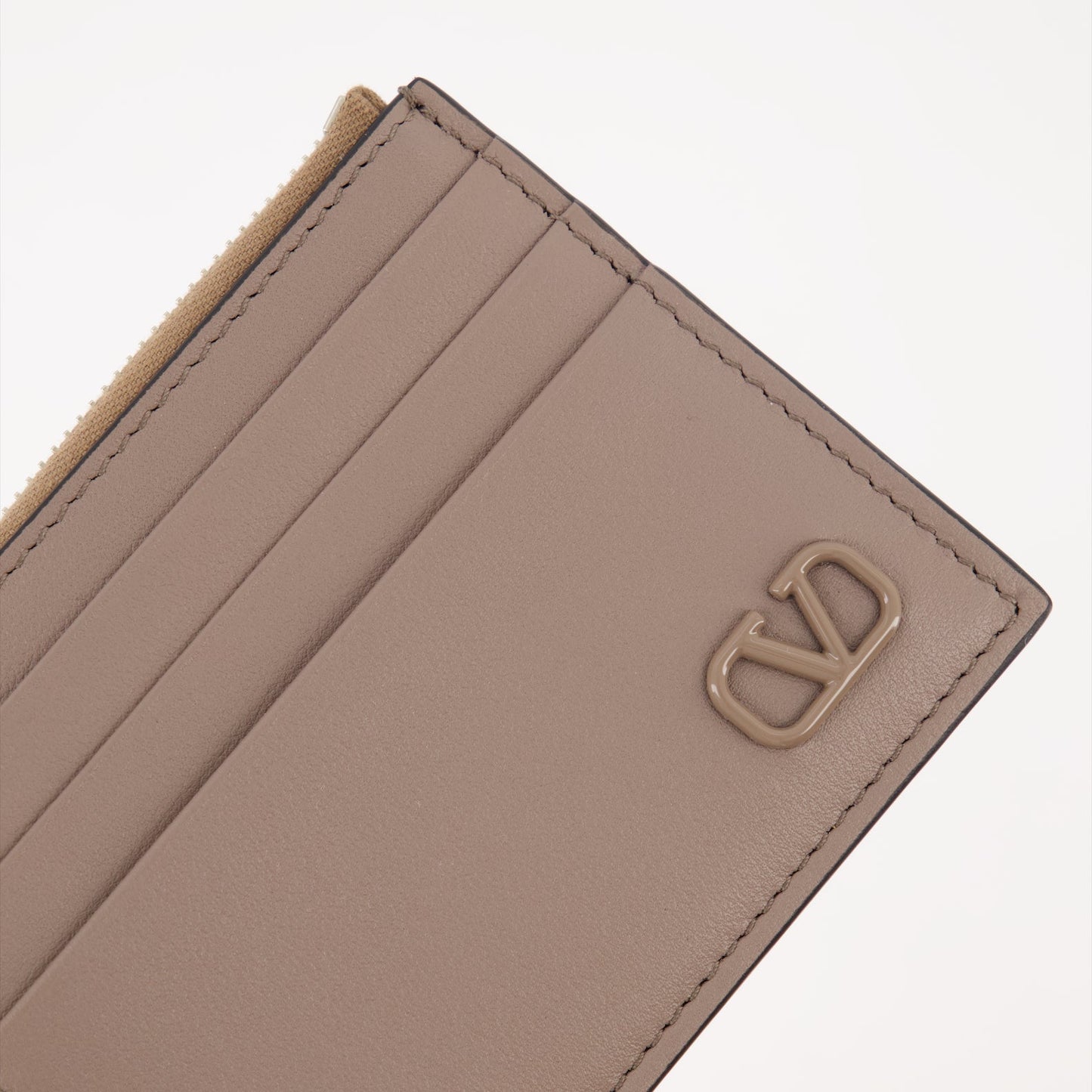 Valentino Garavani, VLogo wallet, luxury leather wallet, elegant accessory, beige wallet