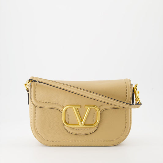 Valentino Garavani, luxury bag, beige calf leather, elegant accessory, high-end fashion