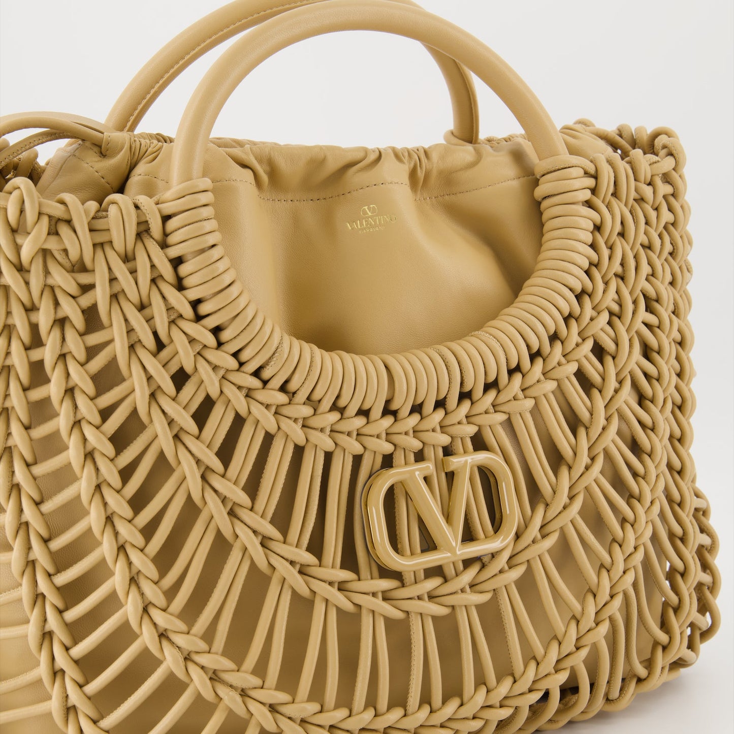 Luxury tote bag, Designer leather bag, Woven handbag, Valentino Garavani accessories, High-end fashion