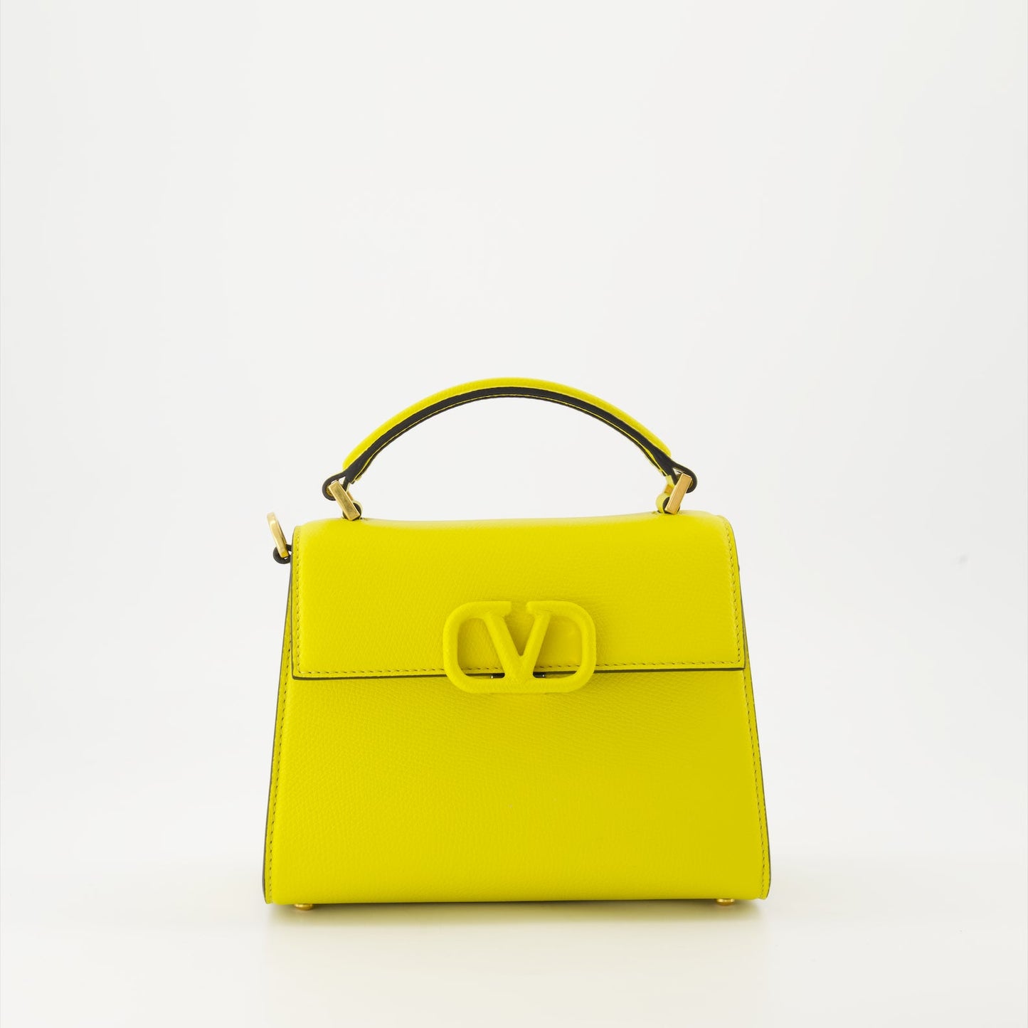 Valentino Garavani, yellow leather handbag, luxury handbag, VSLing, designer handbag