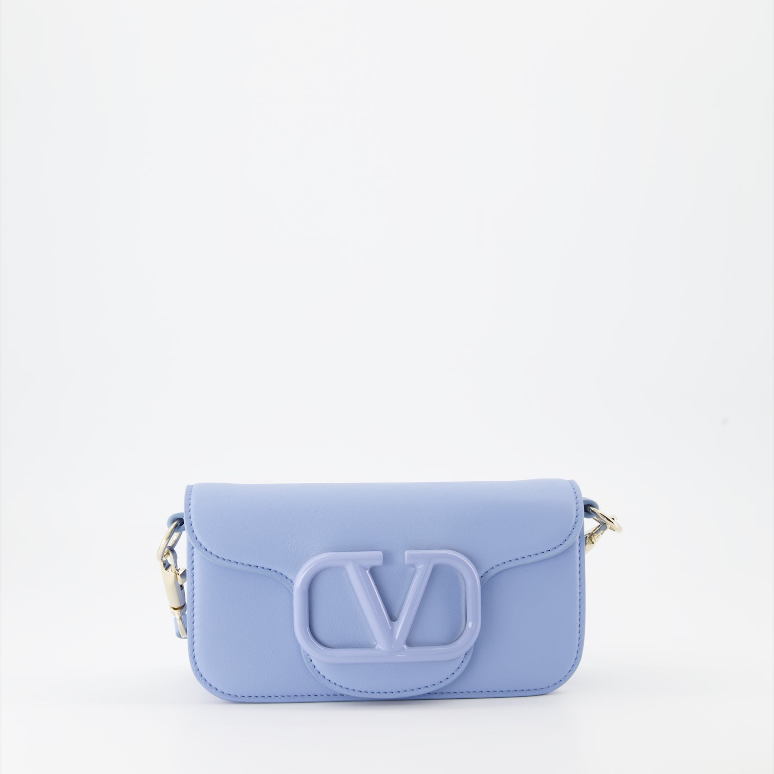 Valentino Garavani, Smooth Blue Leather Bag, Luxury Accessories, Sac Locò, Timeless Chic