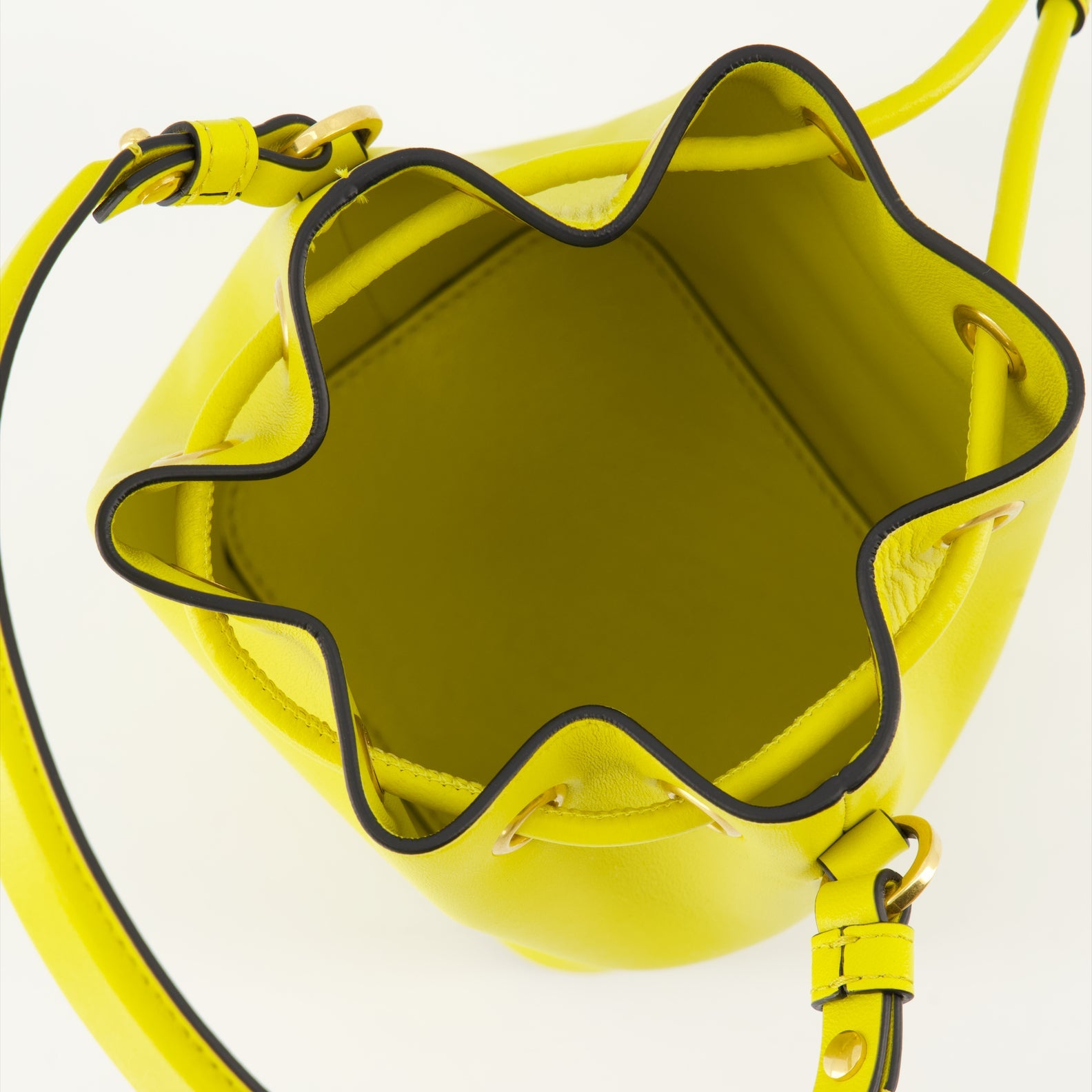 VLogo Signature, leather bucket bag, Valentino Garavani, yellow nappa leather, luxury accessory