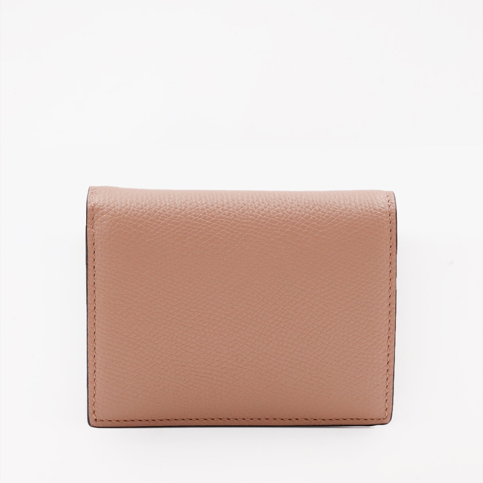 leather wallet, beige wallet, metallic logo, card holder, luxury accessories